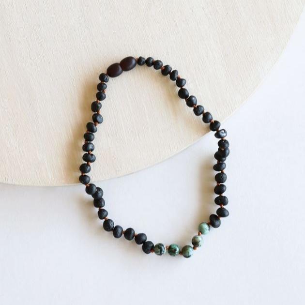 Black amber necklace fashion