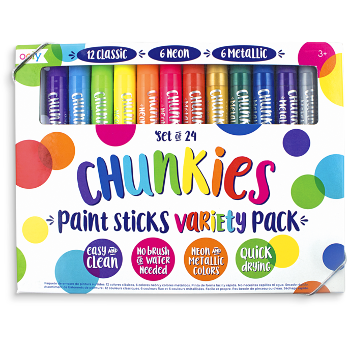 Ooly Chunkies Paint Sticks Variety Pack: Set of 24