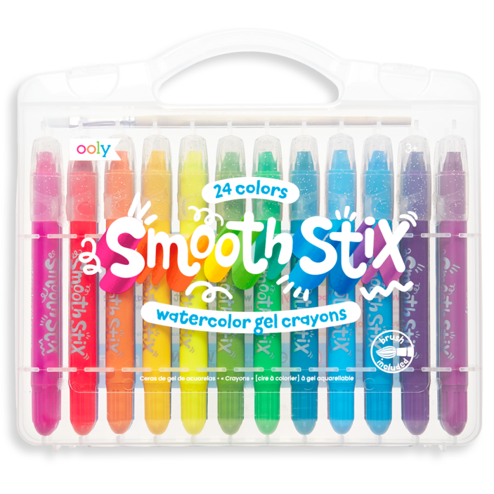 Ooly Smooth Stix Watercolor Crayon Set of 24 – Crush