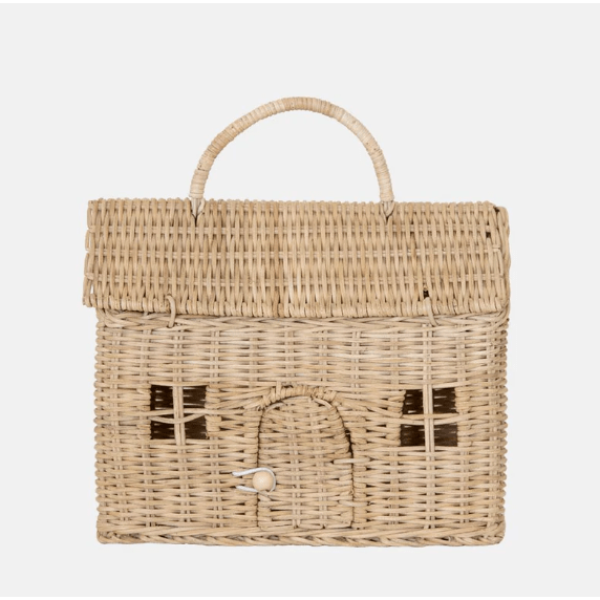 Olli Ella Rattan Casa Clutch Straw