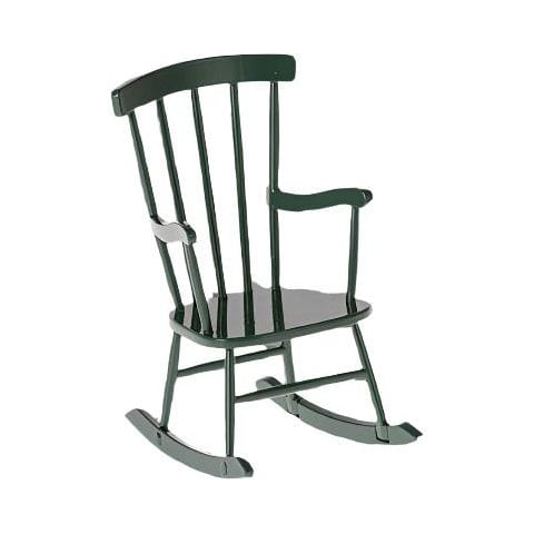 Maileg Rocking Chair, Mouse- Dark Green Dollhouses and Access. Maileg   