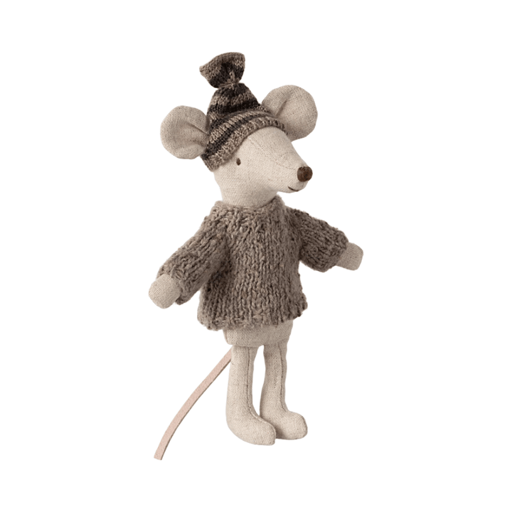 Maileg Knitted Sweater and hat, Big brother mouse Dolls Maileg   