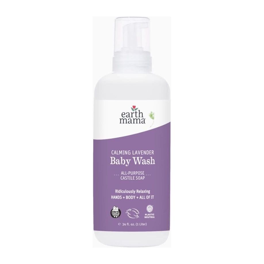 Earth Mama Organics - 34 oz Calming Lavender Castile Baby Wash Bath Time Earth Mama Organics