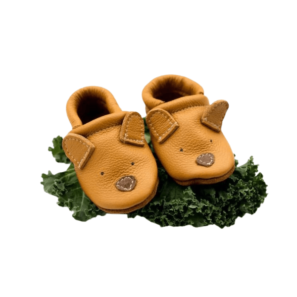 Starry Knight Cute Critter Leather Moccasin- Honey Bear Baby Shoes Starry Knight Designs   