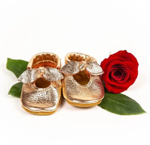 Starry Knight Rose Gold Bella Janes Baby Moccasins Baby Shoes Starry Knight Designs