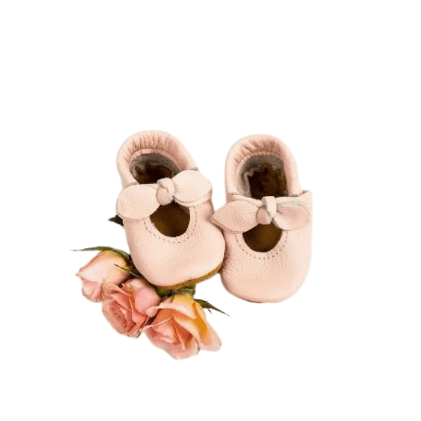 Starry Knight Rose Blush Bella Janes Baby Moccasins Baby Shoes Starry Knight Designs   