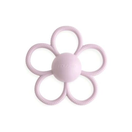 Mushie Daisy Rattle Teether- Soft Lilac Pacifiers and Teething Mushie