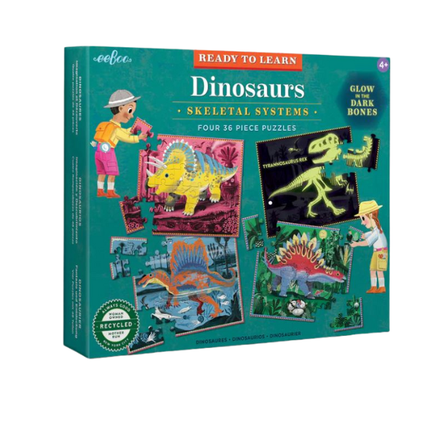 eeBoo Dinosaurs Ready to Learn 36 Piece 4 Puzzle Set Puzzles & Mazes eeBoo   