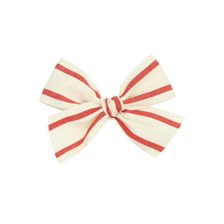 Lou Lou & Company Ribbon Bow Clip- Red Stripe Clip Large Hair clip Lou Lou & Company   