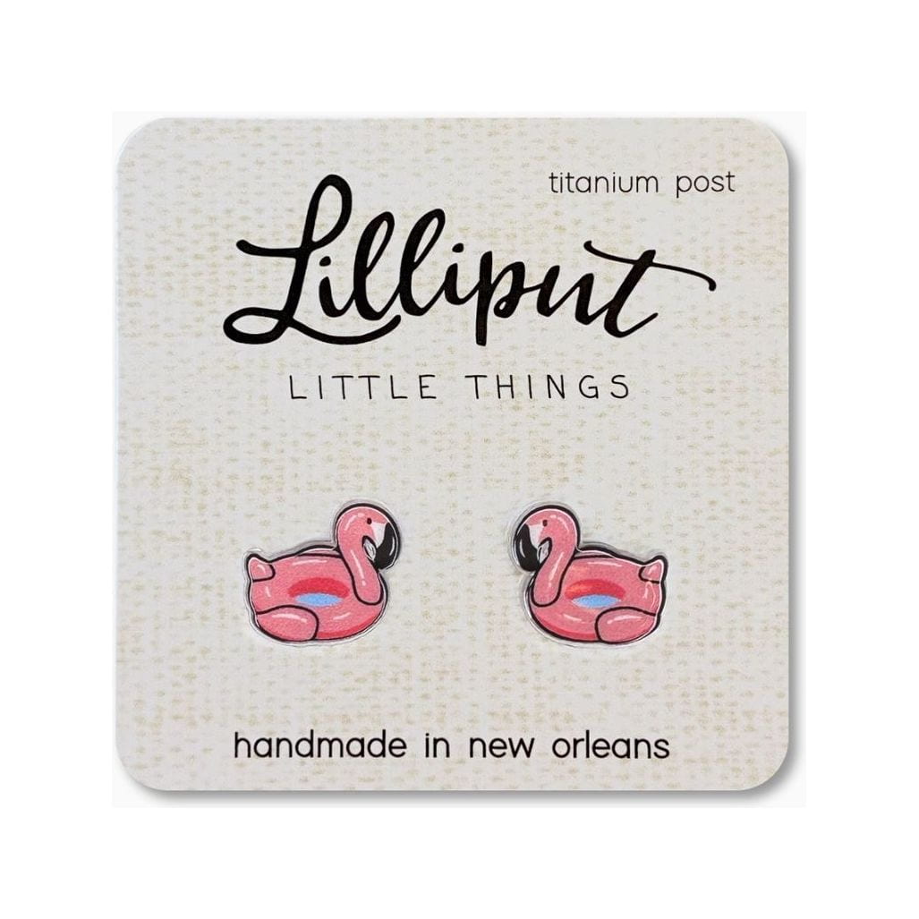 Lilliput Pink Flamingo Pool Floaty Earrings Apparel Accessories Lilliput Little Things