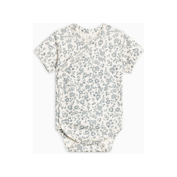 Colored Organics Lark Short Sleeve Kimono Bodysuit Lena Floral bodysuit Colored Organics   