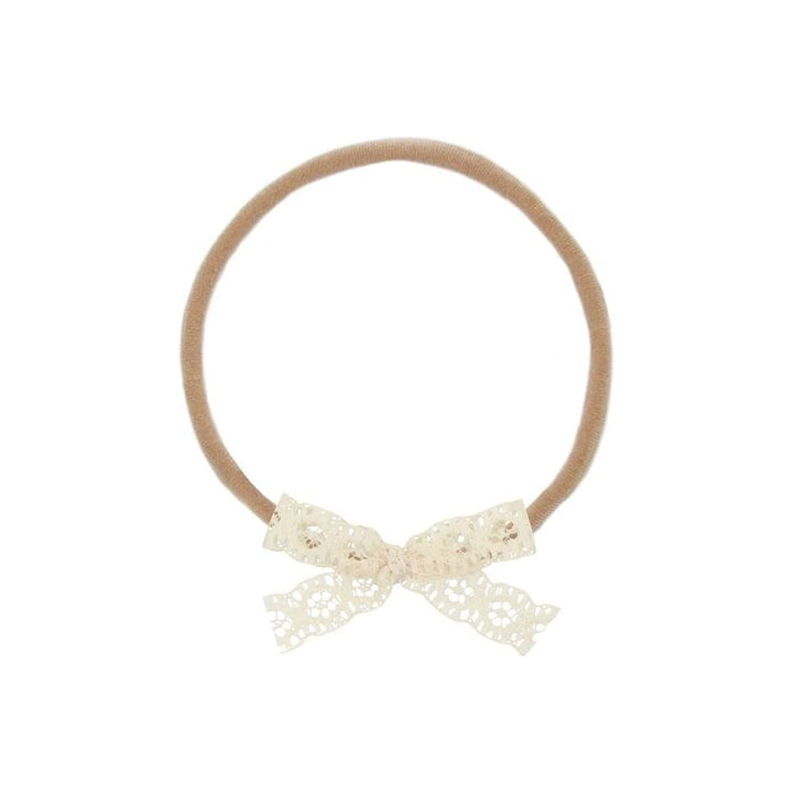 Lou Lou & Company Mini Lace Bow Headband Headband Lou Lou & Company Cream  