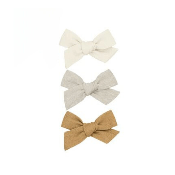 Lou Lou & Company Linen Bow 3 Pack Hair clip Lou Lou & Company Oatmeal  