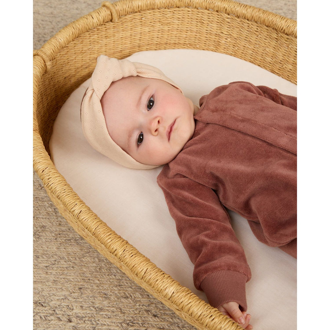 Quincy Mae Velour Hidden Snap Footie - Cranberry Footie Quincy Mae   