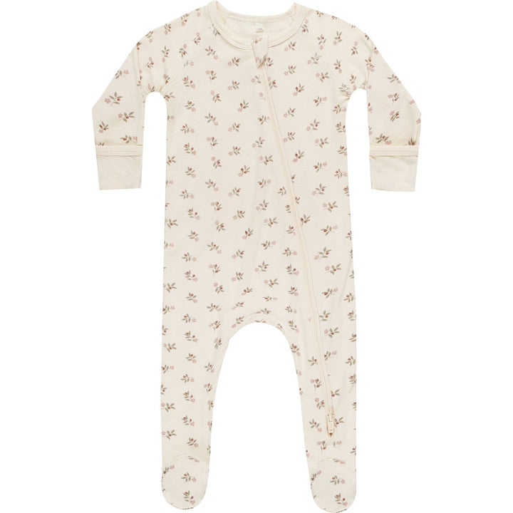 Quincy Mae Bamboo Zip Footie - Holly Berry Footie Quincy Mae   