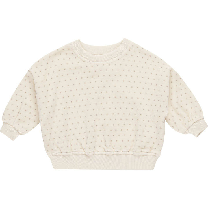 Quincy Mae Velour Relaxed Sweatshirt - Polka Dot Tops & Bottoms Quincy Mae   