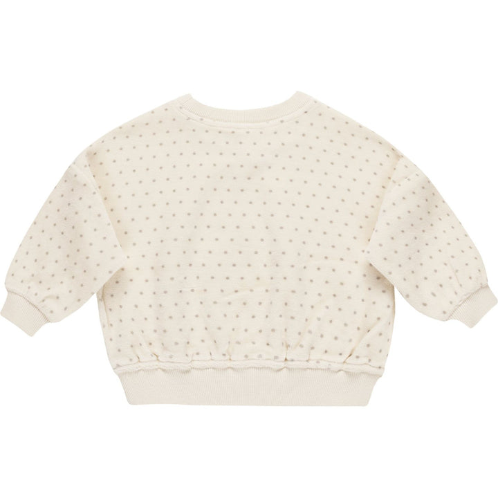 Quincy Mae Velour Relaxed Sweatshirt - Polka Dot Tops & Bottoms Quincy Mae   