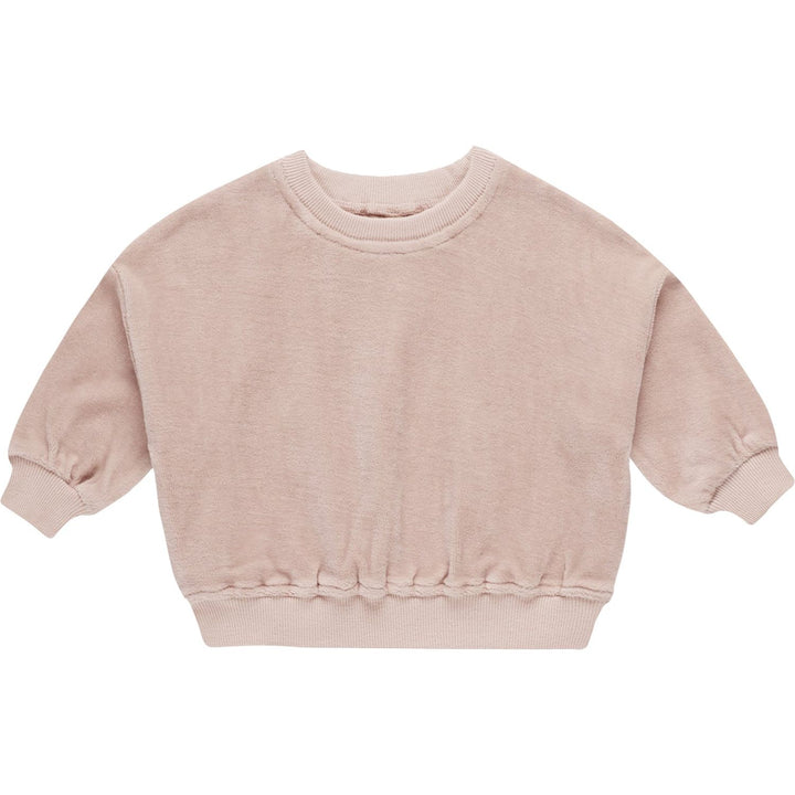 Quincy Mae Velour Relaxed Sweatshirt - Blush Tops & Bottoms Quincy Mae   