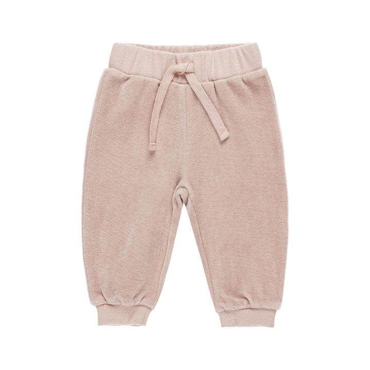 Quincy Mae Velour Relaxed Sweatpant - Blush Tops & Bottoms Quincy Mae   