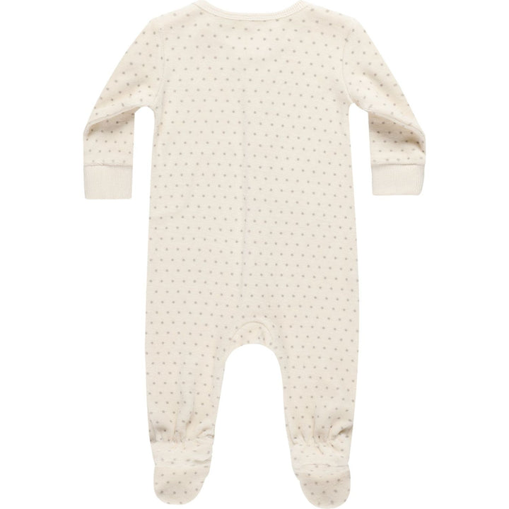 Quincy Mae Velour Hidden Snap Footie - Polka Dot Footie Quincy Mae   