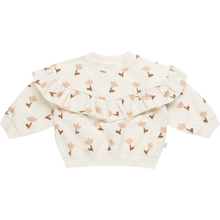 Quincy Mae Ruffle Fleece Sweatshirt - Tulips Tops & Bottoms Quincy Mae   