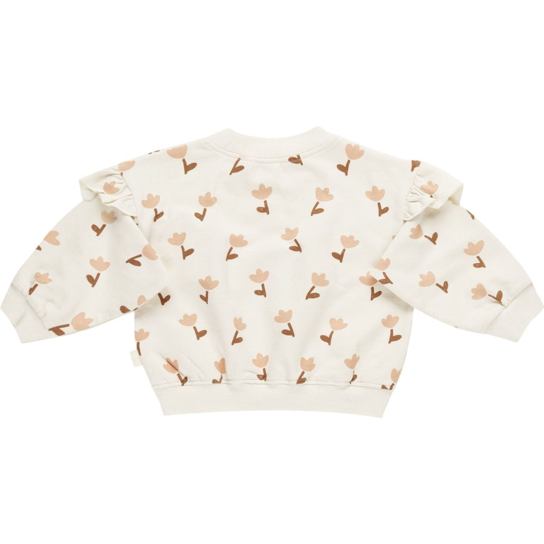 Quincy Mae Ruffle Fleece Sweatshirt - Tulips Tops & Bottoms Quincy Mae   