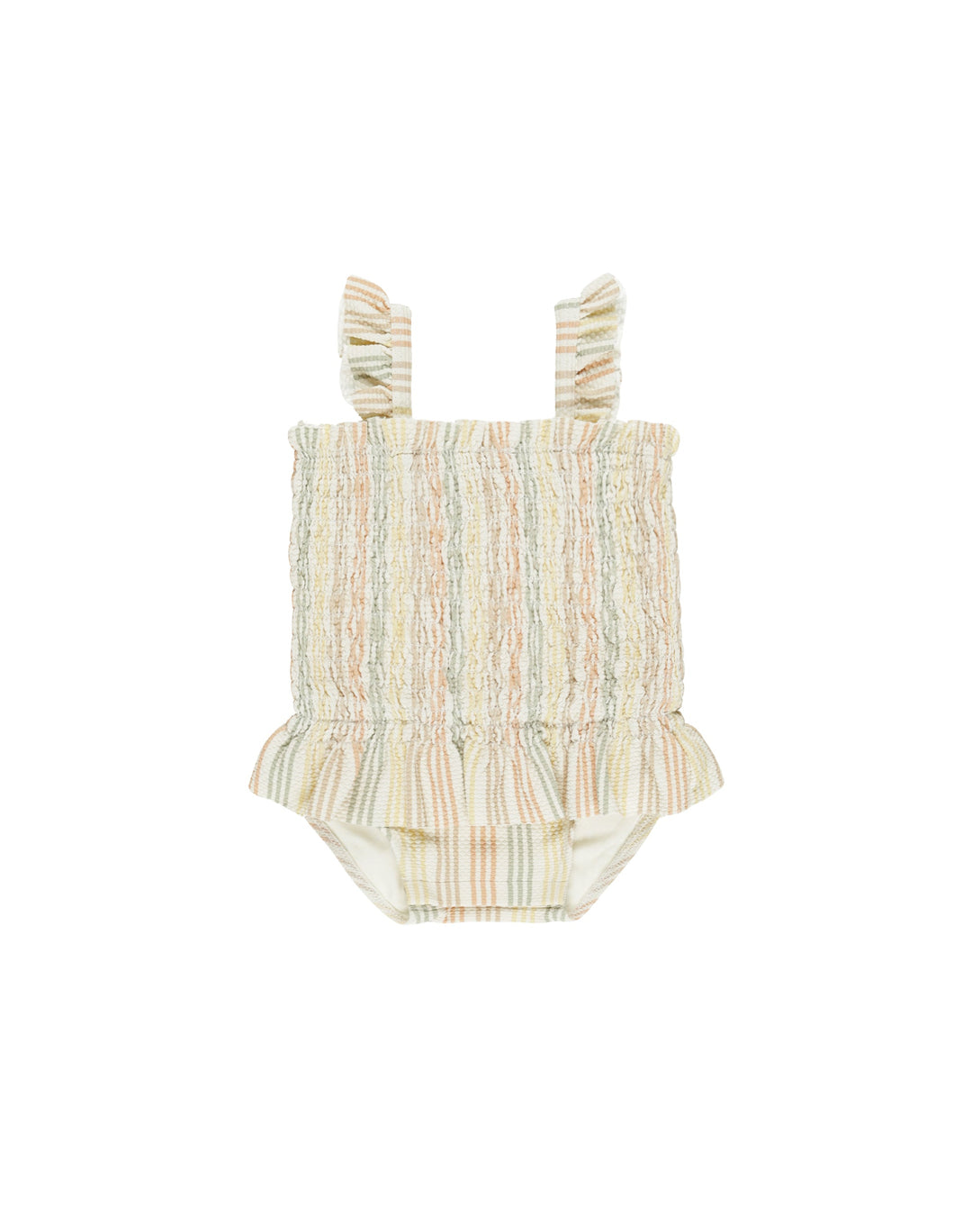 Quincy Mae Smocked One-Piece Swimsuit - Multi-Stripe Swimwear Quincy Mae