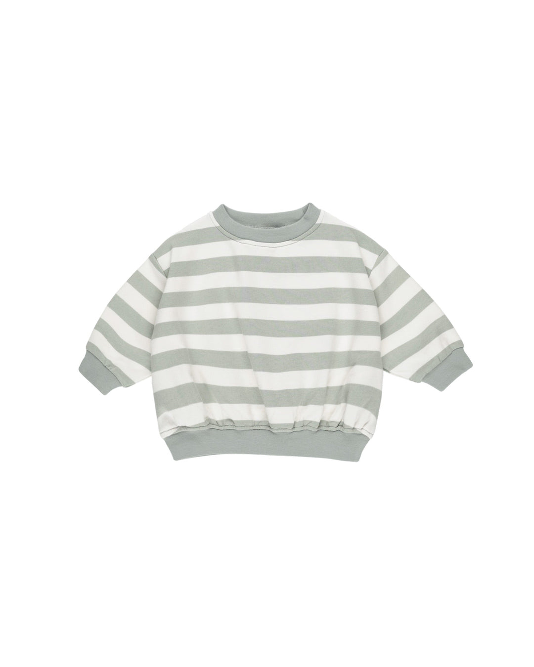 Quincy Mae Relaxed Sweatshirt - Sage Stripe Tops & Bottoms Quincy Mae