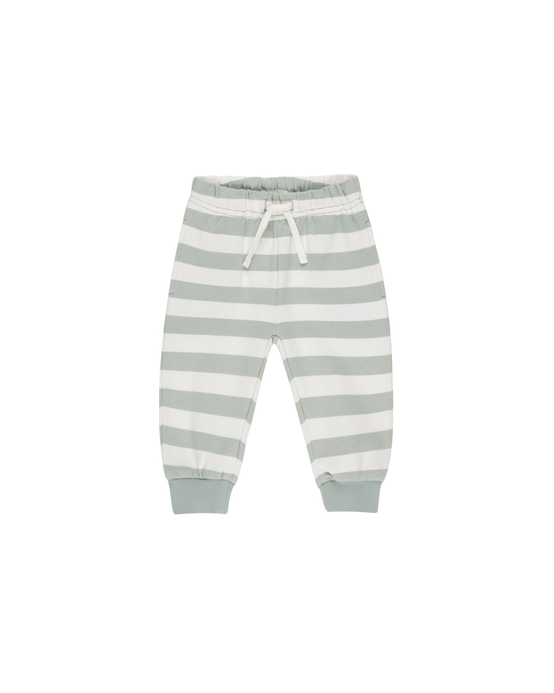 Quincy Mae Relaxed Sweatpant - Sage Stripe Tops & Bottoms Quincy Mae