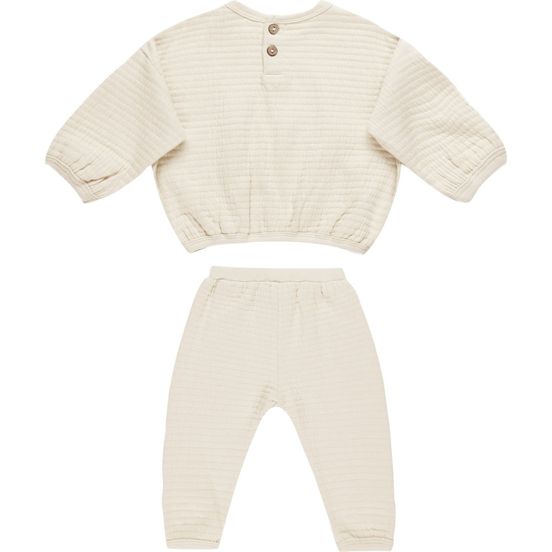 Quincy Mae Textured Sweat Set - Natural Tops & Bottoms Quincy Mae   