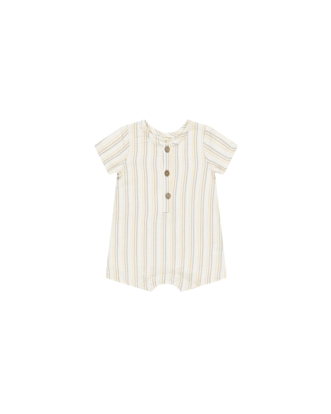 Quincy Mae Short Sleeve Woven Romper - Summer Stripe Romper Quincy Mae