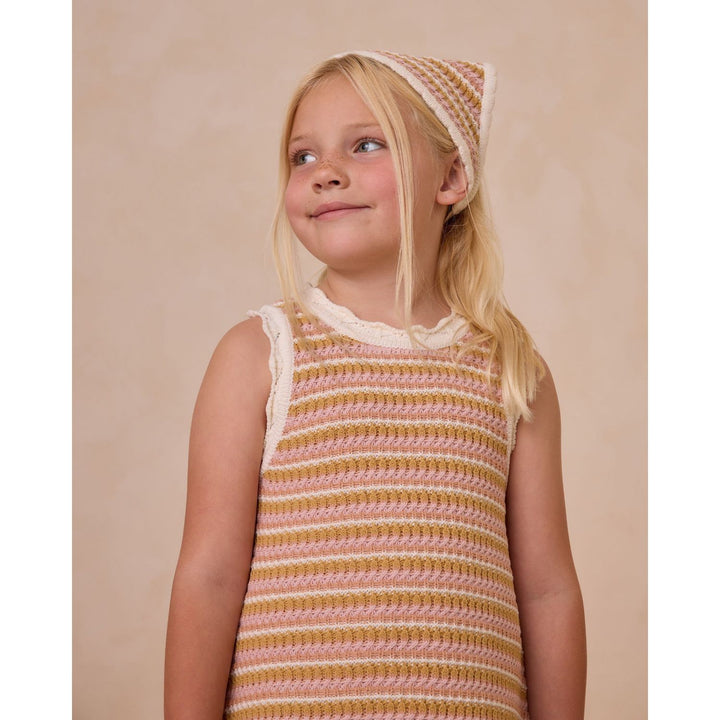 Rylee + Cru Crochet Tank Mini Dress - Pink Stripe Dresses Rylee + Cru