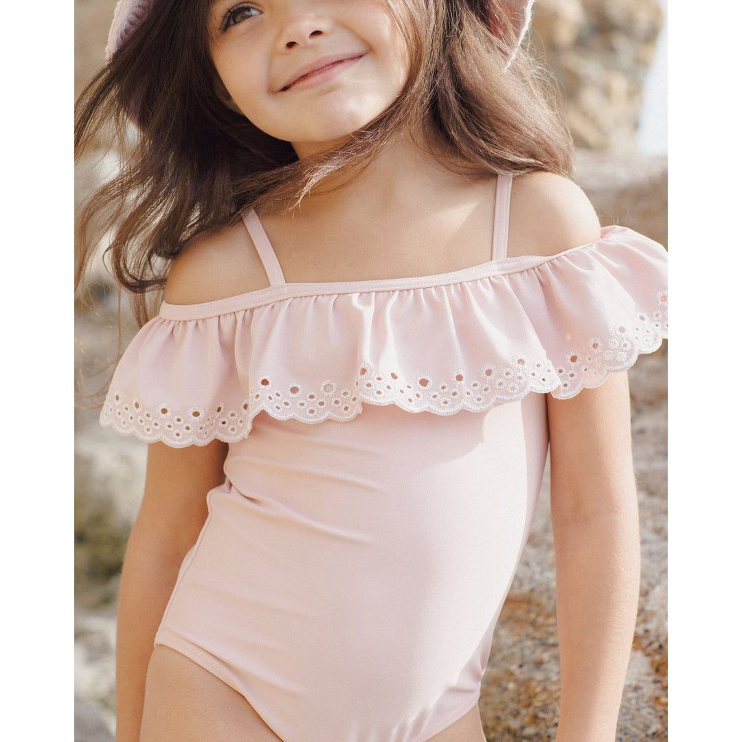 Rylee + Cru Off The Shoulder One-piece - Pink Swimwear Rylee + Cru