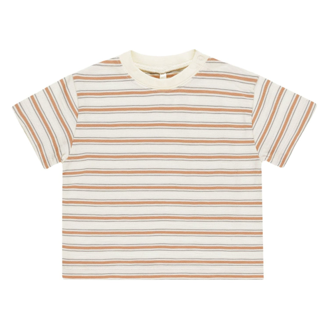 Rylee + Cru Relaxed Tee - Grapefruit Stripe Tops & Bottoms Rylee + Cru