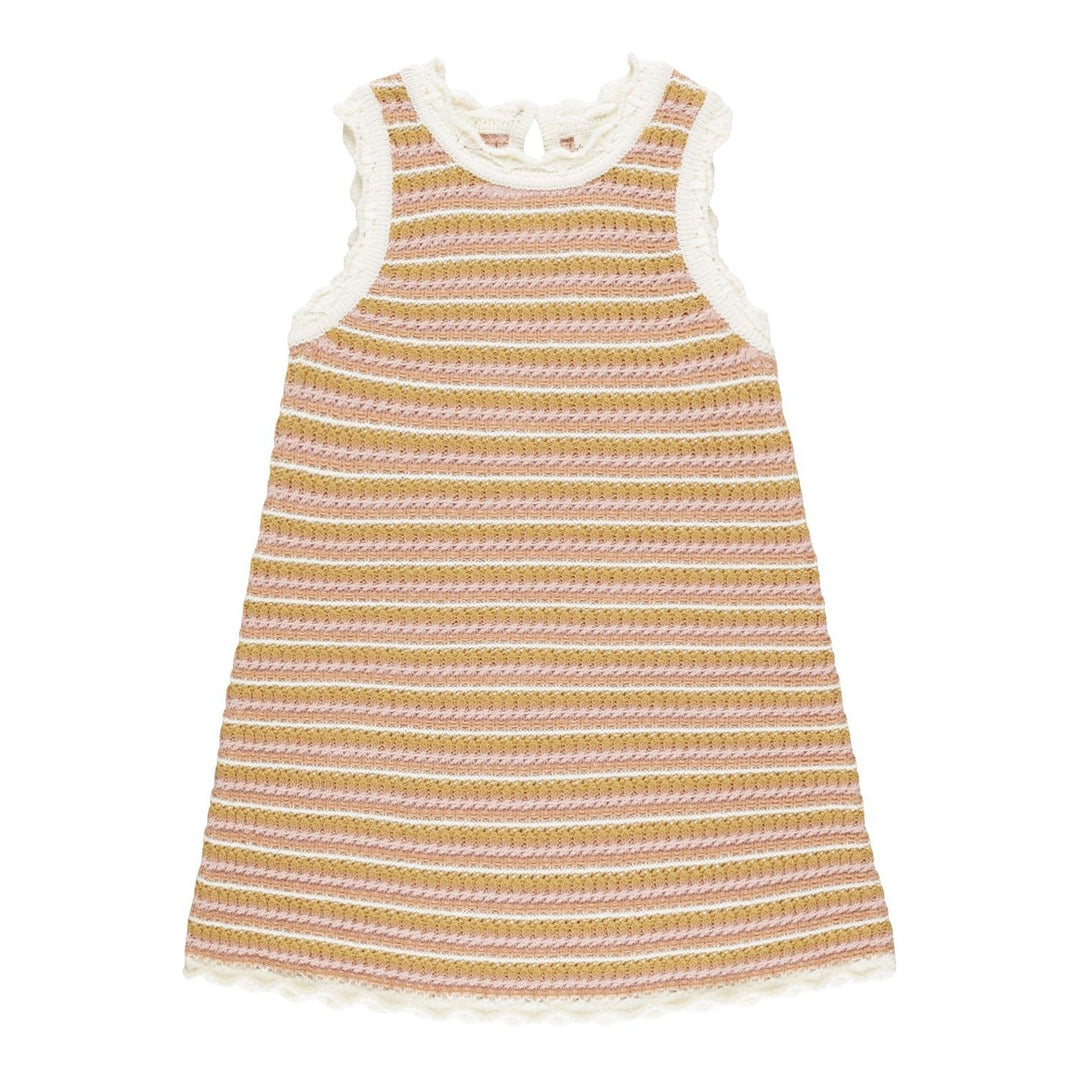 Rylee + Cru Crochet Tank Mini Dress - Pink Stripe Dresses Rylee + Cru