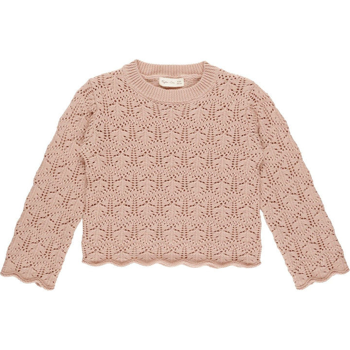 Rylee + Cru Crochet Knit Pullover - Rose Tops & Bottoms Rylee + Cru   