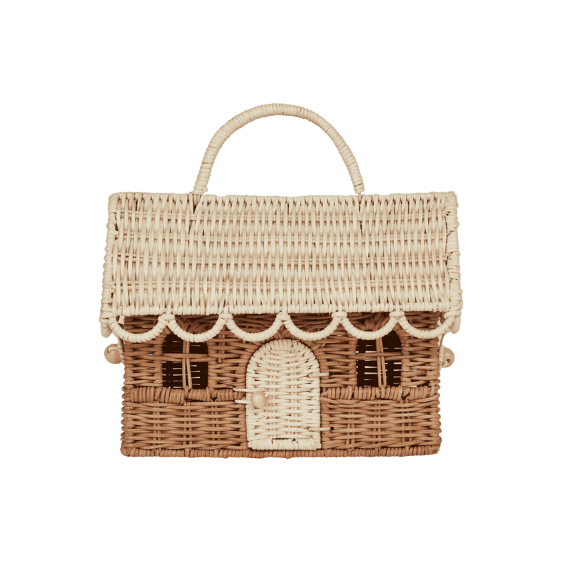 Olli Ella Rattan Gingerbread Casa Clutch - Natural & Straw Baskets Olliella   