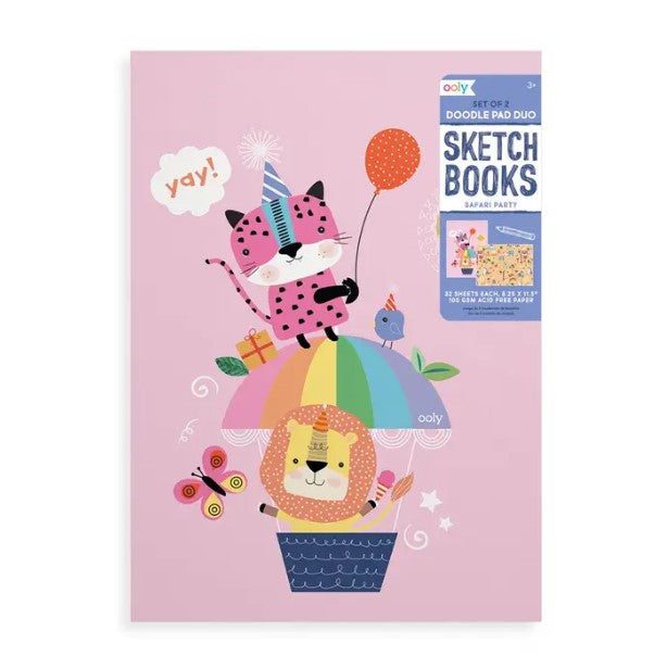 Ooly Doodle Pad Duo Sketchbooks: Safari Party - set of 2 Sketchbook Ooly   