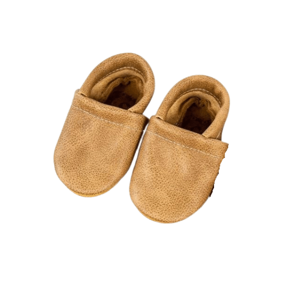 Starry Knight Warm Neutrals Loafer Leather Baby Booties - Sahara Baby Shoes Starry Knight Designs NB-3 Months  