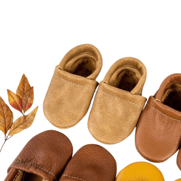 Starry Knight Warm Neutrals Loafer Leather Baby Booties - Sahara Baby Shoes Starry Knight Designs   