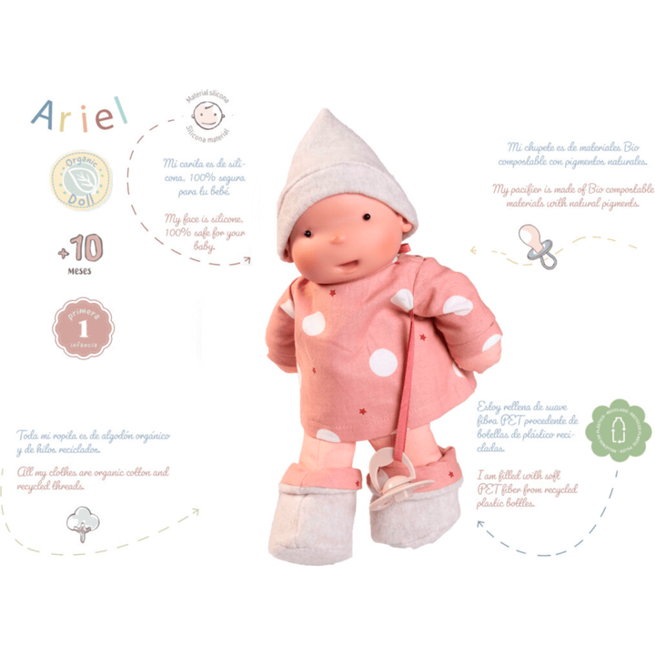 Antonio Juan Organic Doll - Ariel Orange Dolls Antonio Juan Muñecas Dolls   