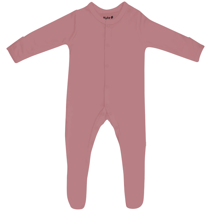 Kyte Baby Solid Snap Footie Footie Kyte Baby NB Dusty Rose 