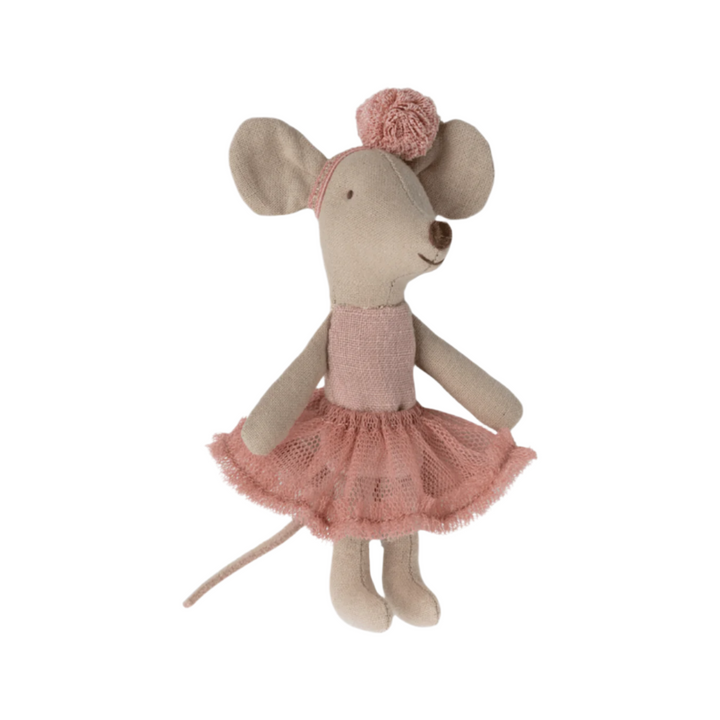 Maileg Ballerina Mouse Little Sister-Rose Mice Maileg   