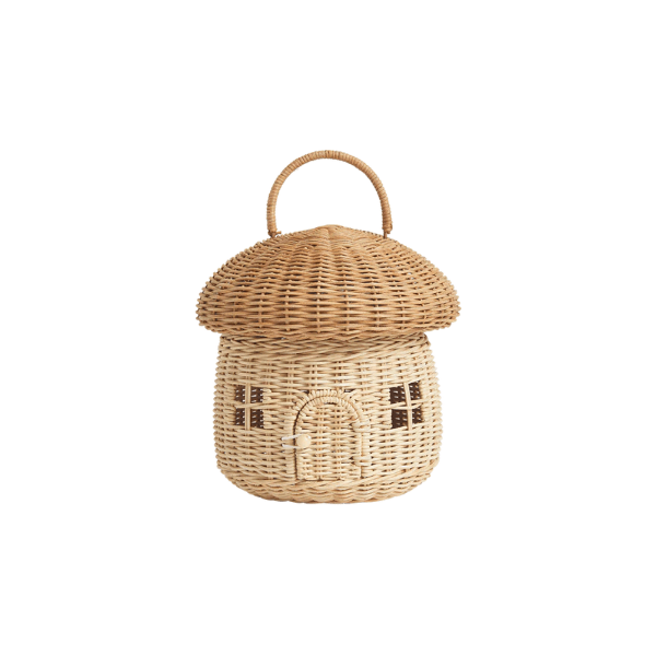 Olli Ella Rattan Mushroom Basket- Straw Baskets Olliella   