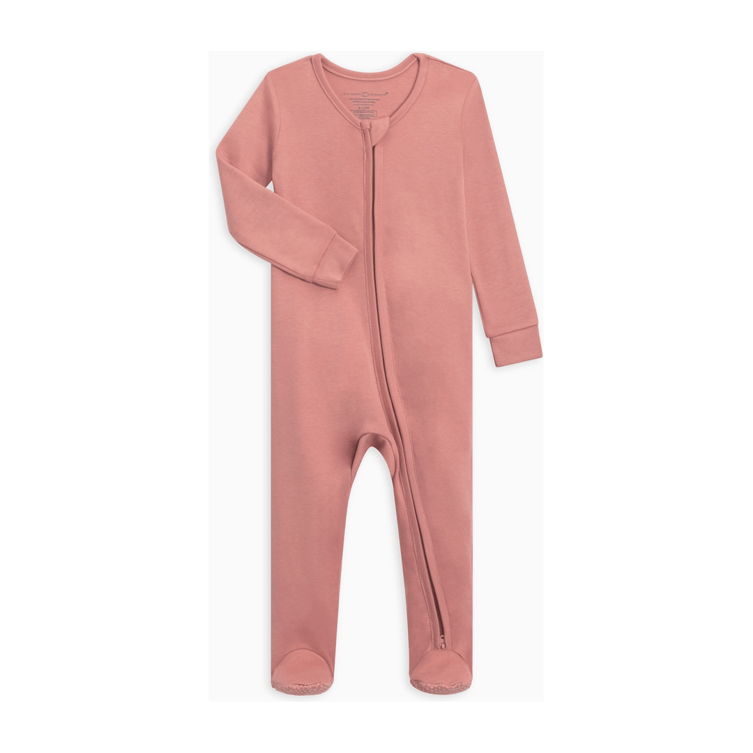 Colored Organics Peyton Zipper Sleeper- Rose Footie Colored Organics   