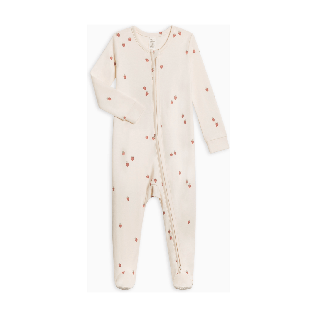 Colored Organics Peyton Zipper Sleeper-Strawberry/ Berry Footie Colored Organics   