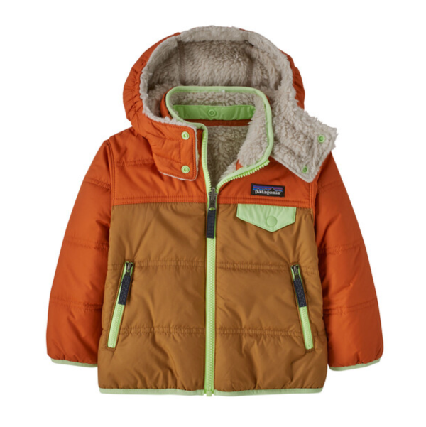 Fall 2024 Patagonia Baby Reversible Tribbles Hoody Baby Jacket Patagonia Nest Brown 6 Months 