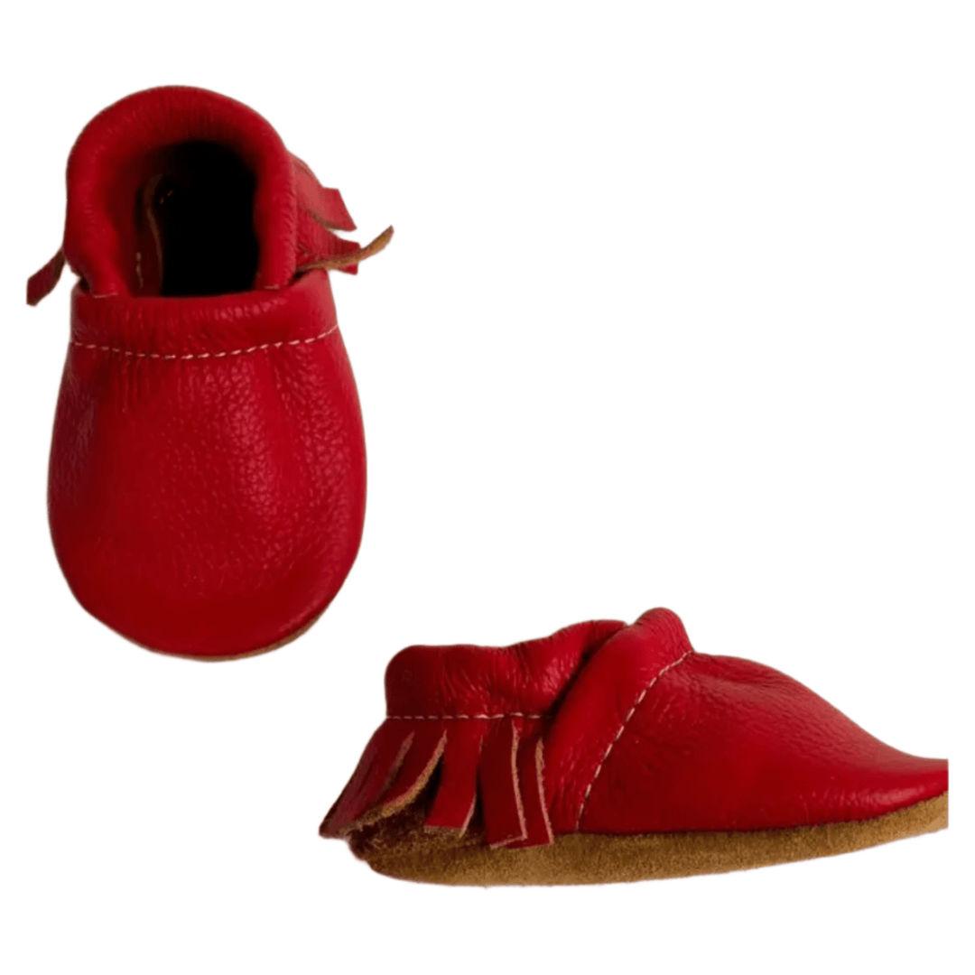 Starry Knight Moccasin Booties Cherry Red