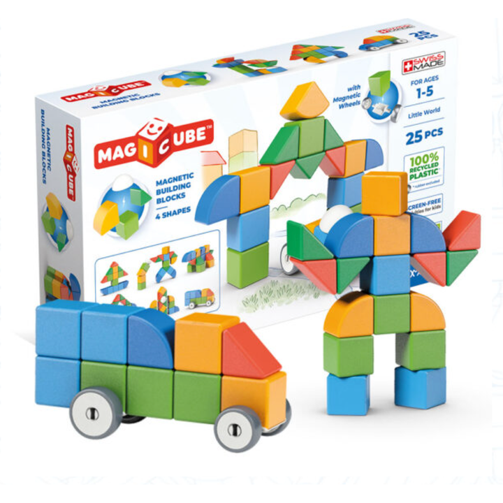 GeoMag Magicube Shapes Recycled Building Blocks- 25 pcs Magnetic Blocks Geomag Magicube   