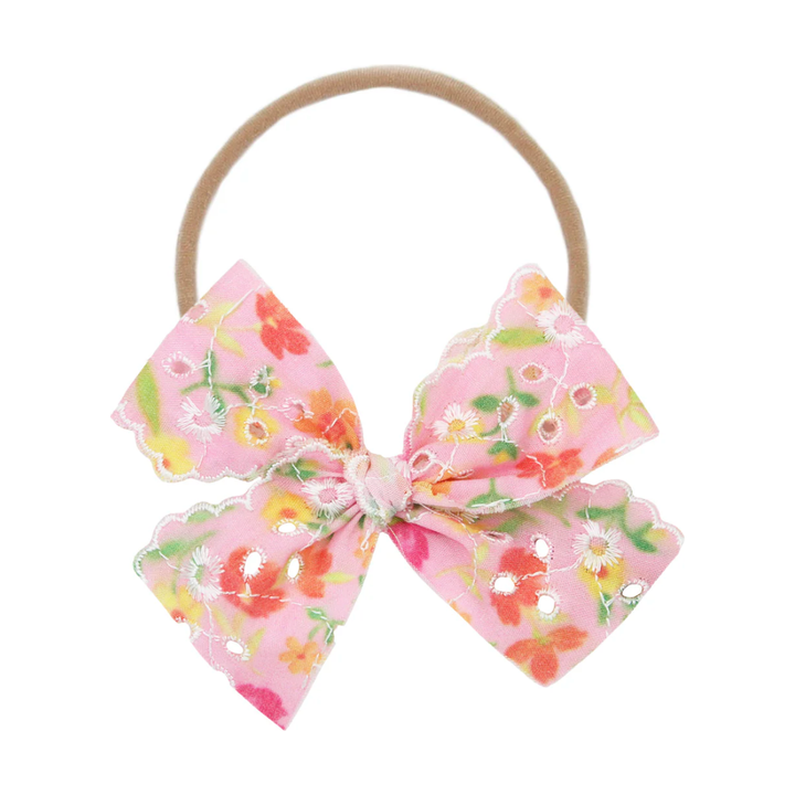 Lou Lou & Company Lace Bow Headband Headband Lou Lou & Company Pink Floral  